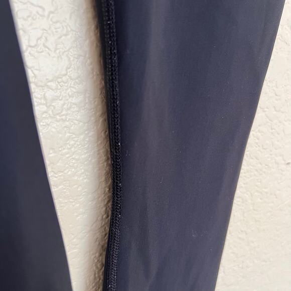 Alo Yoga Ripped Warrior Leggings, Black, Airbrush Knit, High Waist Laser-Cut Fit - Picture 13 of 14